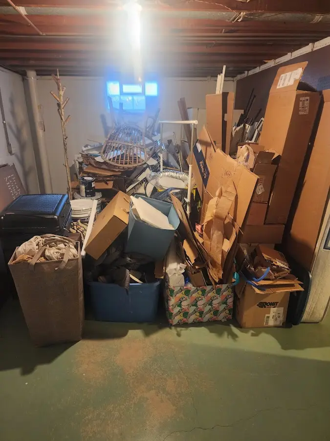 Roll-off dumpster container at job site for 4 Yard Dumpster Rental in Mount Vernon